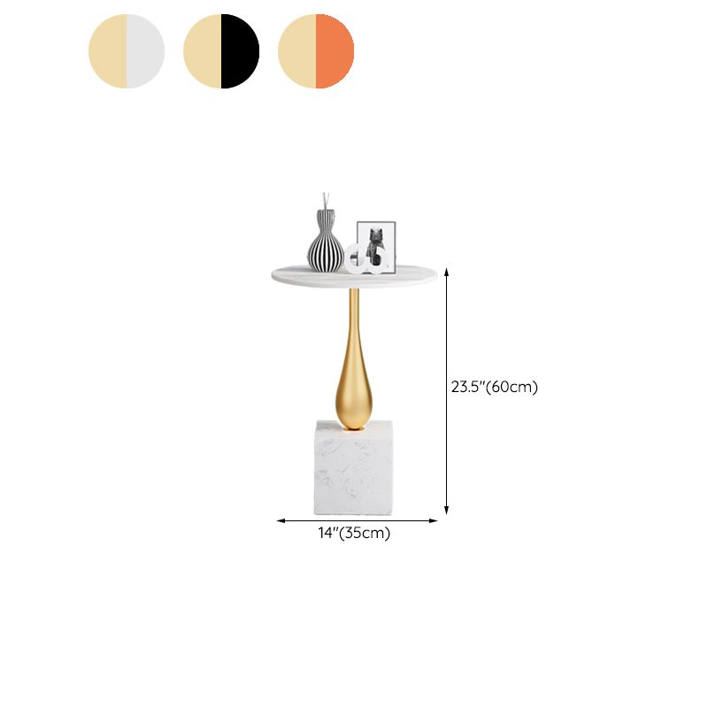 Tabella laterale piedistallo larga 13,77 "Modernistica tavolo da snack laterale in metallo