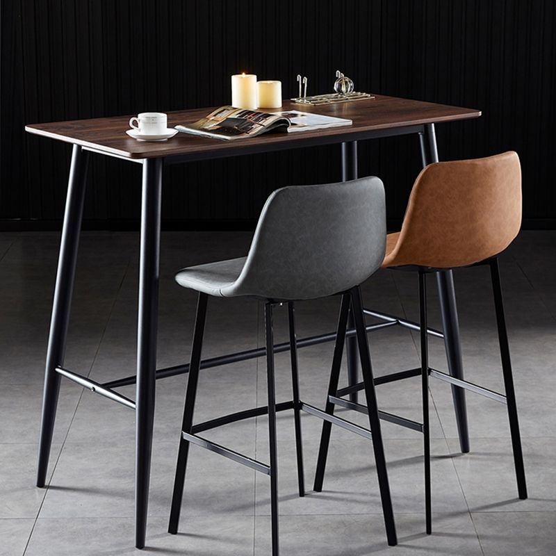 Scandinavian Style Bar-stool with Square Leather Seat Counter Stool Kitchen Bar-stool Clearhalo 'Bar Furniture' 'Bar Stools' 'bar_stools' 'furn' 'furn_bar_stools' 'Furniture' 'furniture_bar_stools' 'Kitchen & Dining Furniture' 1200x1200_bb7bac99-c83a-425e-9406-b2a4e3fbe7ce
