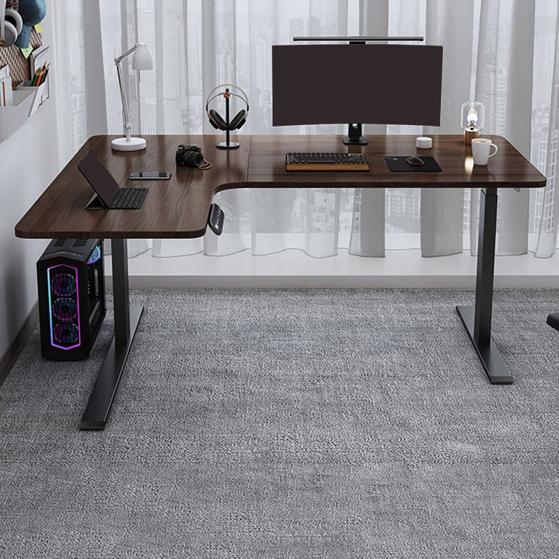 Adjustable Height Brown Computer Desk L-Shape Writing Desk for Home Clearhalo 'furn' 'furn_office_desk' 'Furniture' 'Office Desks' 'Office Furniture' 'office_desk' 1200x1200_bb7bc333-b577-4551-b01f-d7746bb4eb22