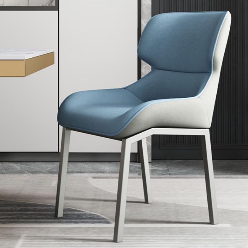 Chaise latéral moderne en tissu de salle à manger rembourrée