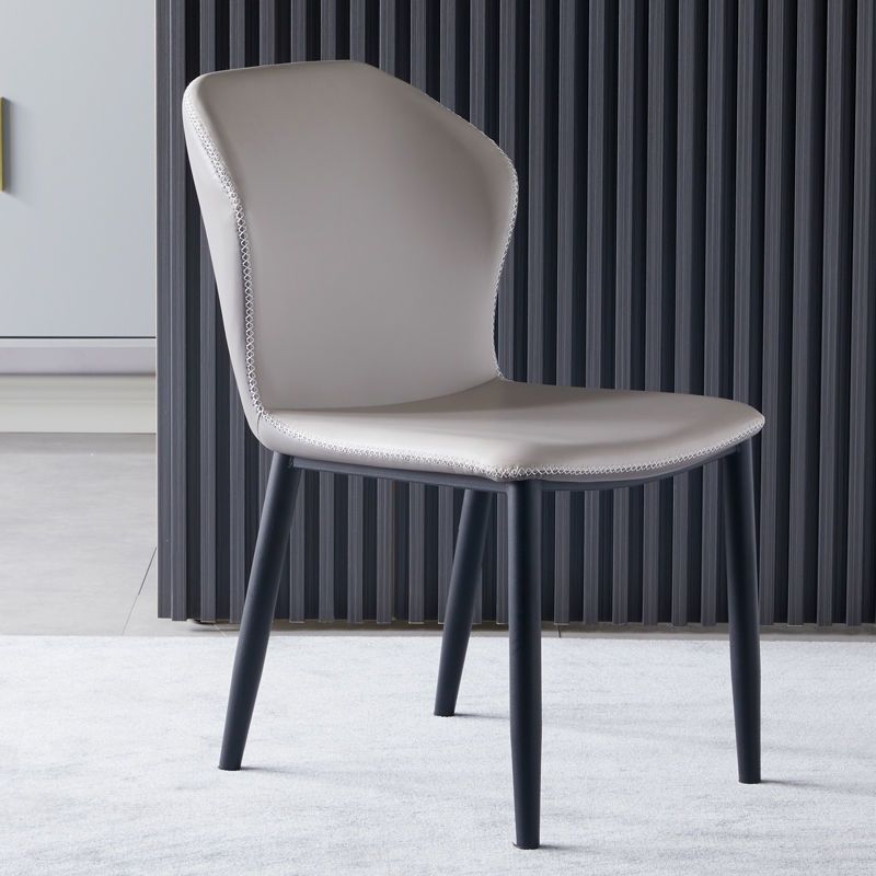 Moderne stijl Wingback Side stoel stoel ARMLess faux lederen eetkamerstoel voor thuisgebruik