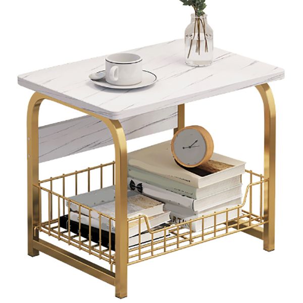 Table de nuit moderne avec table de nuit en métal de 12 "de largeur avec panier