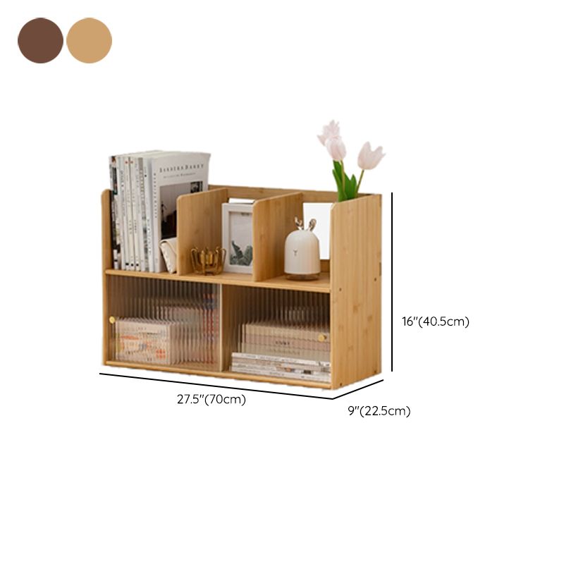Contemporary Closed Back Bookcase Bamboo Horizontal Bookshelf with ...