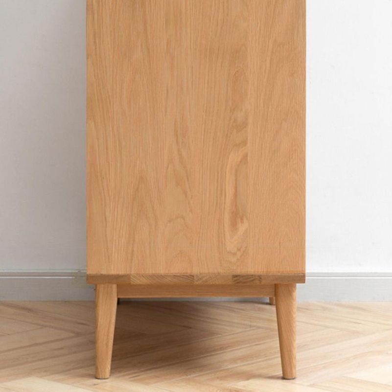 Puertas de vaso de roble escandinavo de exhibición Puertas de vidrio Buffet con puertas para sala de estar