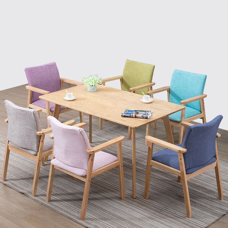 Contemporary Style Solid Wood Open Back Arm Chair Kitchen Dining Room Chairs Clearhalo ' kitchen&dining_furn' 'Dining Chairs' 'Dining Tables & Seating' 'dining_chair' 'furn' 'furn_dining_chair' 'Furniture' 'furniture_dining_chair' 'Kitchen & Dining Furniture' 'kitchen' 1200x1200_bb7f9cc3-7793-45d1-a017-428df1532750