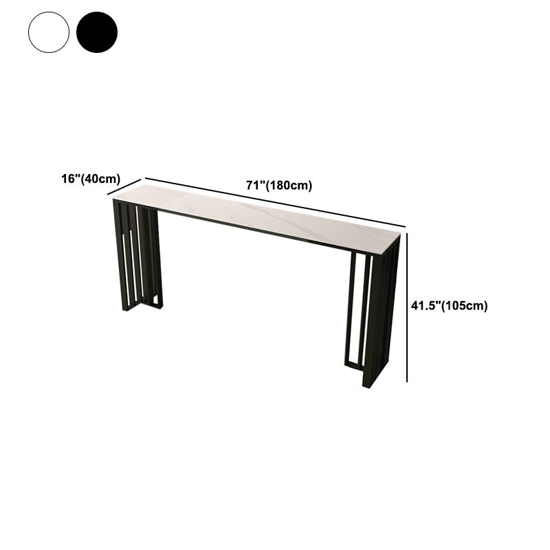 Marble Counter Table Rectangle Table Top with Black Double Base Clearhalo 'Bar Furniture' 'Bar Tables' 'bar_tables' 'furn' 'furn_bar_tables' 'Furniture' 'Kitchen & Dining Furniture' 1200x1200_bb7fbc18-a65e-42c4-a00f-6ca1a6936d3c