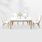 Nordic 1/2/5/7 Pieces Furniture Stone Rectangle Dining Table Set in White