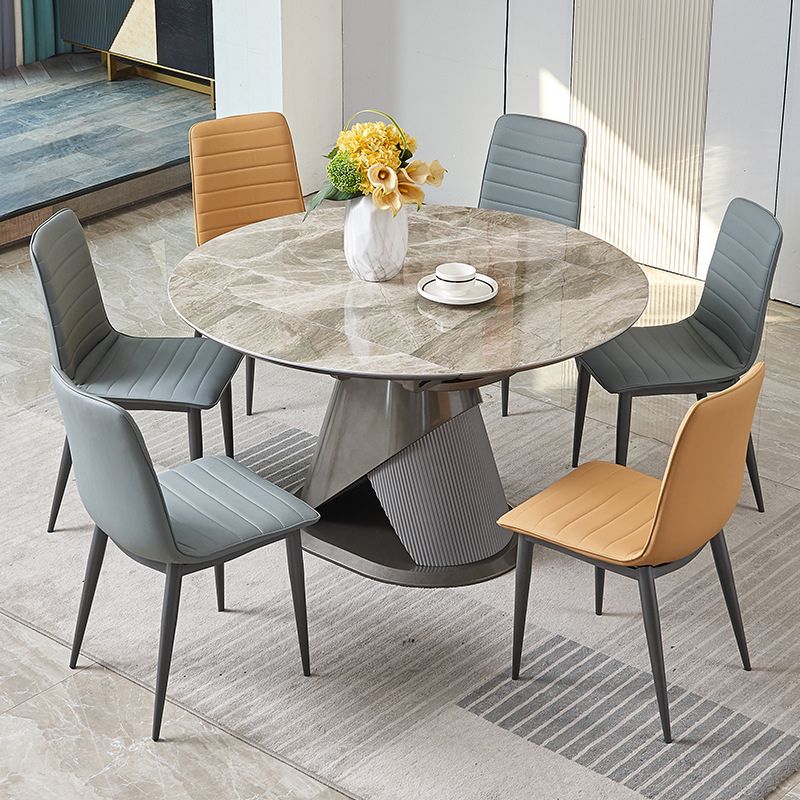 Zeitgenössisches Esszimmer-Set aus Stein, 1/2/5/7-teilig, Drehtisch-Möbel für Zuhause