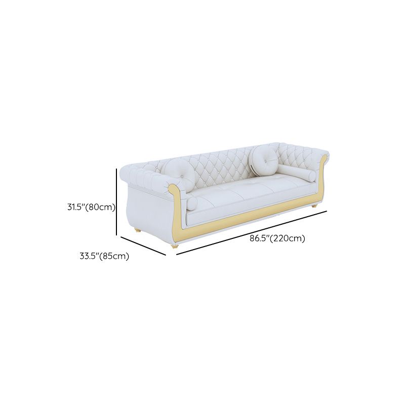 Mid Century Modern White Sofa Echt lederen woonkamer zitplaatsen