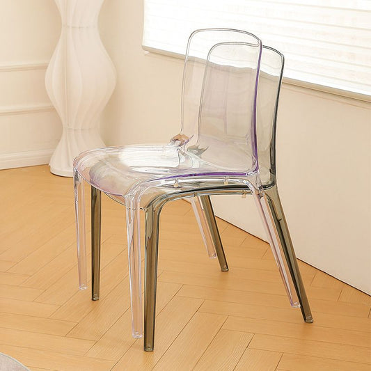 Sedia da pranzo in plastica moderna moderna sedia a bracciole senza schiena