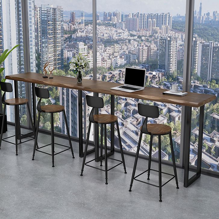 Pine Wood Bar Dining Table Industrial Bar Table with Sled Base for Balcony Clearhalo 'Bar Furniture' 'Bar Tables' 'bar_tables' 'furn' 'furn_bar_tables' 'Furniture' 'furniture_bar_tables' 'Kitchen & Dining Furniture' 1200x1200_bb82773f-6abb-4a1a-bf2c-aeb45098cbef