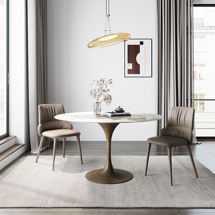 Traditional Luxury Tulip Base Furniture Round Stone Dining Table for Home Clearhalo ' dining_table' 'Dining Tables & Seating' 'Dining Tables' 'furn' 'furn_dining_table' 'Furniture' 'furniture_dining_table' 'Kitchen & Dining Furniture' 'kitchen&dining_furn' 'kitchen' 'kitchen_dining_table' 1200x1200_bb8325ce-4d5d-4314-b2df-973519346614