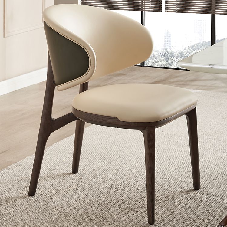 Open Back Solid Wood and Upholstered Contemporary Dining Chairs Clearhalo 'Dining Chairs' 'Dining Tables & Seating' 'dining_chair' 'furn' 'furn_dining_chair' 'Furniture' 'Kitchen & Dining Furniture' 1200x1200_bb847f55-e887-497f-8743-38d3c882e044