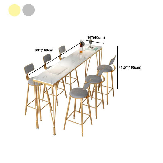 Tavolo da bistrot moderno con gambe metalliche in marmo bianco tavolo da bar