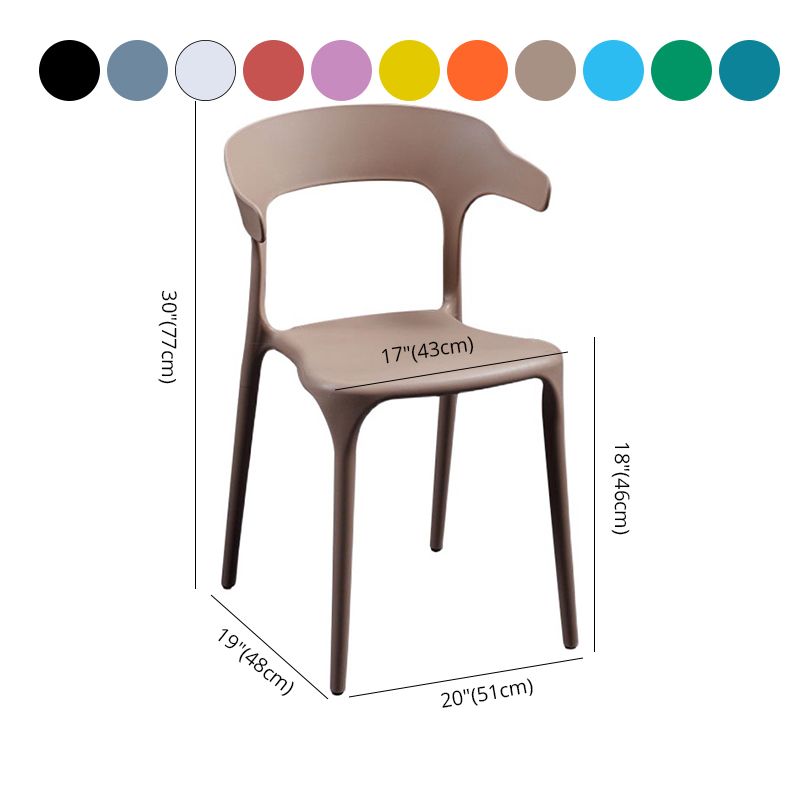 Scandinavian Plastic Indoor-Outdoor Armchair Open Back Dining Chair Clearhalo ' kitchen&dining_furn' 'Dining Chairs' 'Dining Tables & Seating' 'dining_chair' 'furn' 'furn_dining_chair' 'Furniture' 'furniture_dining_chair' 'Kitchen & Dining Furniture' 'kitchen' 1200x1200_bb85a3d7-c215-412c-a5df-2adee22b1705