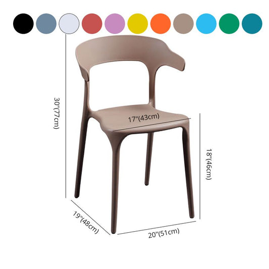 Scandinavian Plastic Indoor-Outdoor Armchair Open Back Dining Chair Clearhalo ' kitchen&dining_furn' 'Dining Chairs' 'Dining Tables & Seating' 'dining_chair' 'furn' 'furn_dining_chair' 'Furniture' 'furniture_dining_chair' 'Kitchen & Dining Furniture' 'kitchen' 1200x1200_bb85a3d7-c215-412c-a5df-2adee22b1705