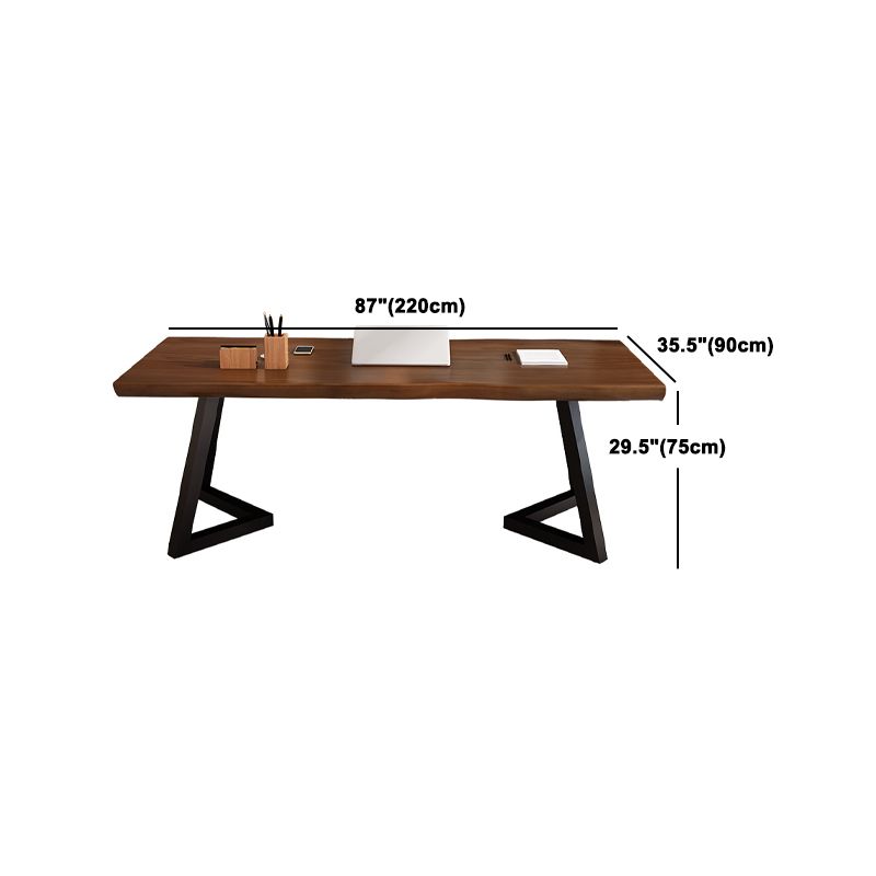 Industrial Dining Set 1/2 Pieces Solid Wood Double Pedestal Dinette Set
