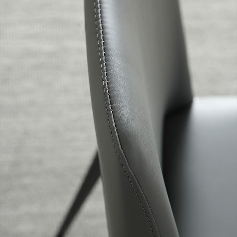 Contemporary Solid Back Armless Side Chairs Leather Dining Chairs for Home (Set of 2) Clearhalo ' kitchen&dining_furn' 'Dining Chairs' 'Dining Tables & Seating' 'dining_chair' 'furn' 'furn_dining_chair' 'Furniture' 'furniture_dining_chair' 'Kitchen & Dining Furniture' 'kitchen' 1200x1200_bb87d975-5367-41c0-a66a-f278efd40987