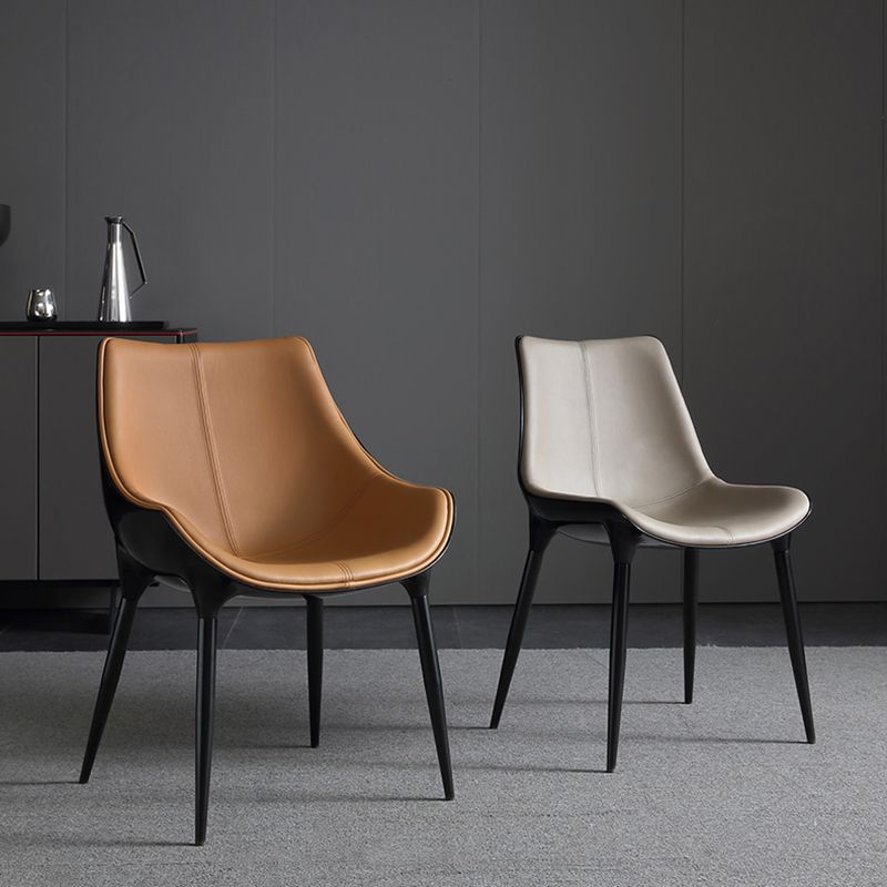 Modern Leather Dining Room Chair Arm Metal Dining Chairs for Restaurant Clearhalo ' kitchen&dining_furn' 'Dining Chairs' 'Dining Tables & Seating' 'dining_chair' 'furn' 'furn_dining_chair' 'Furniture' 'furniture_dining_chair' 'Kitchen & Dining Furniture' 'kitchen' 1200x1200_bb8b597a-5f4f-4bbb-8aea-ff1190ab756c