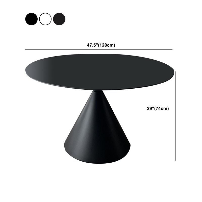 Contemporary Style Round Dining Table Steel Pedestal Base Table for Home Clearhalo 'Dining Tables & Seating' 'Dining Tables' 'dining_table' 'furn' 'furn_dining_table' 'Furniture' 'Kitchen & Dining Furniture' 1200x1200_bb8b8894-3867-487b-bd56-3ba44b010b72