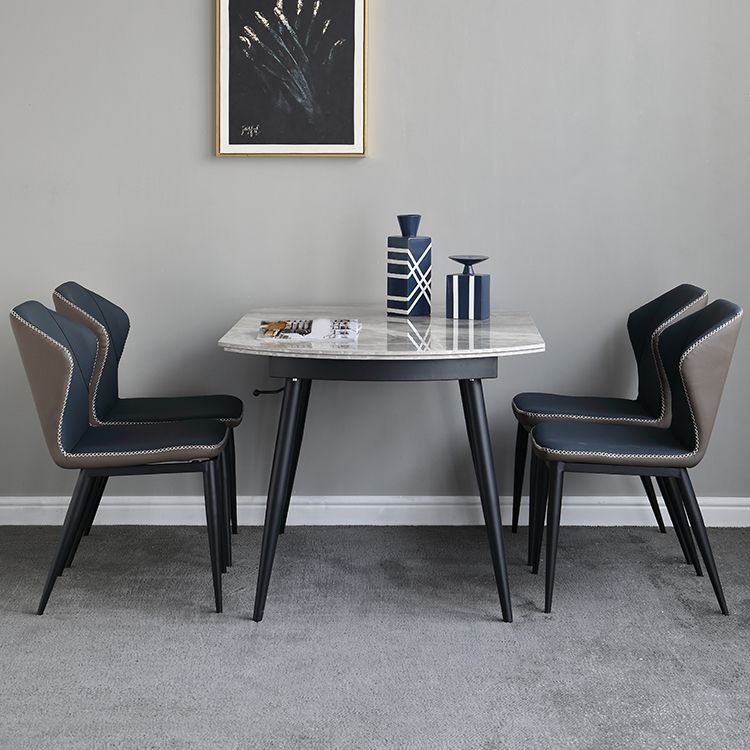 Juego de mesa de comedor extensible 1/4/5/7 Piezas con muebles de cocina de base de metal