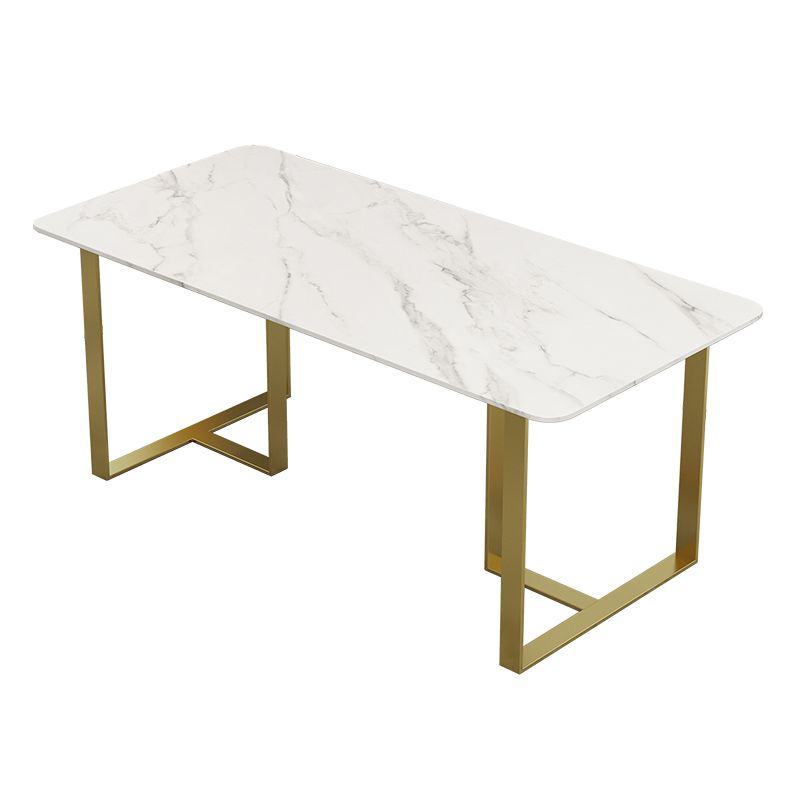 Iron and Slate Table Glam Style Home Living Room Rectangular Dining Table