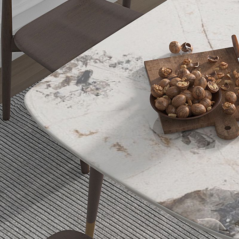 Tavolo da pranzo a casa in pietra sinterizzato tavolo da pranzo moderno con 4 gambe