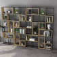 Natural Metal Etagere Shelf Bookcase Shelves Included Open Bookshelf for Study Room