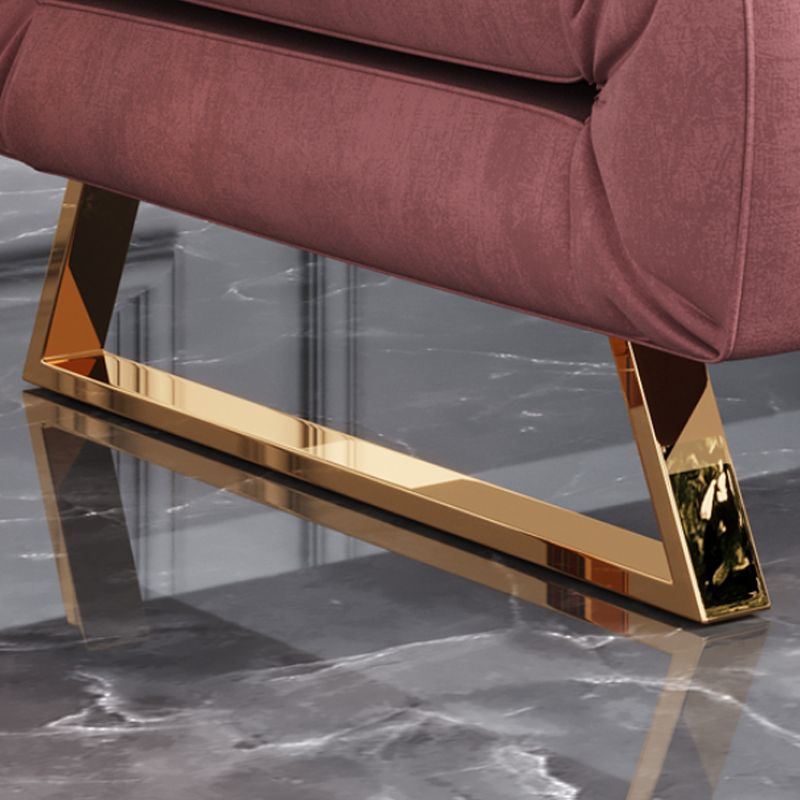 Glam Style Sled Convertible Chair Tufted Back Armless Chair in Pink Clearhalo 'Accent Chairs' 'accent_chairs' 'Chairs & Seating' 'furn' 'furn_accent_chairs' 'Furniture' 'Living Room Furniture' 1200x1200_bb8d957c-4f6c-42cc-a7c1-95f3a8622980