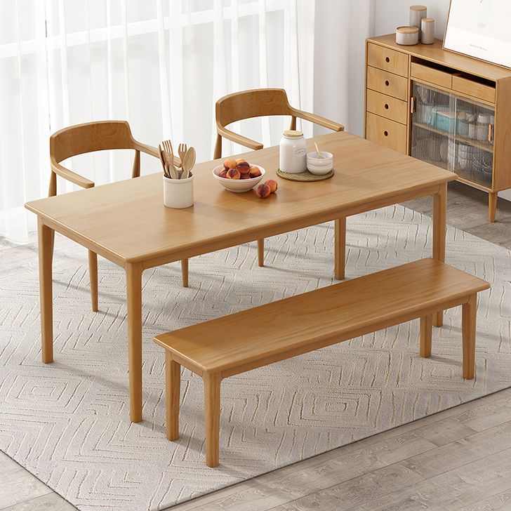 Rectangle Simplicity Dining Table Wood Color Fixed Table of Pinewood Solid Wood Clearhalo ' dining_table' 'Dining Tables & Seating' 'Dining Tables' 'furn' 'furn_dining_table' 'Furniture' 'furniture_dining_table' 'Kitchen & Dining Furniture' 'kitchen&dining_furn' 'kitchen' 'kitchen_dining_table' 1200x1200_bb8dabbf-bee9-4f8f-9be8-1fd105fe26b7
