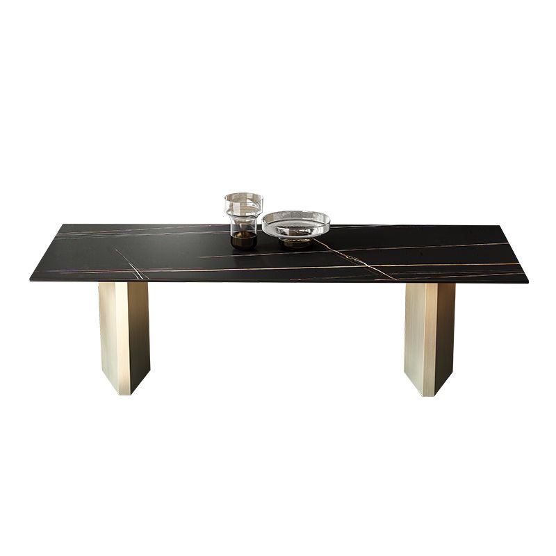 Metal Traditional Luxury Rectangle Table Black Sintered Stone Top Table for Dining Room Clearhalo ' dining_table' 'Dining Tables & Seating' 'Dining Tables' 'furn' 'furn_dining_table' 'Furniture' 'furniture_dining_table' 'Kitchen & Dining Furniture' 'kitchen&dining_furn' 'kitchen' 'kitchen_dining_table' 1200x1200_bb8db781-9ab4-486c-9dc6-6819e51599a4