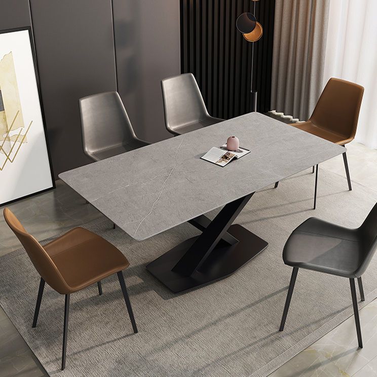 Modern Style Dining Table Rectangle Sintered Stone Dining Table with Black Frame for Home Use Clearhalo ' dining_table' 'Dining Tables & Seating' 'Dining Tables' 'furn' 'furn_dining_table' 'Furniture' 'furniture_dining_table' 'Kitchen & Dining Furniture' 'kitchen&dining_furn' 'kitchen' 'kitchen_dining_table' 1200x1200_bb8f44c7-a6c0-49fb-8f87-f7b11c60065d