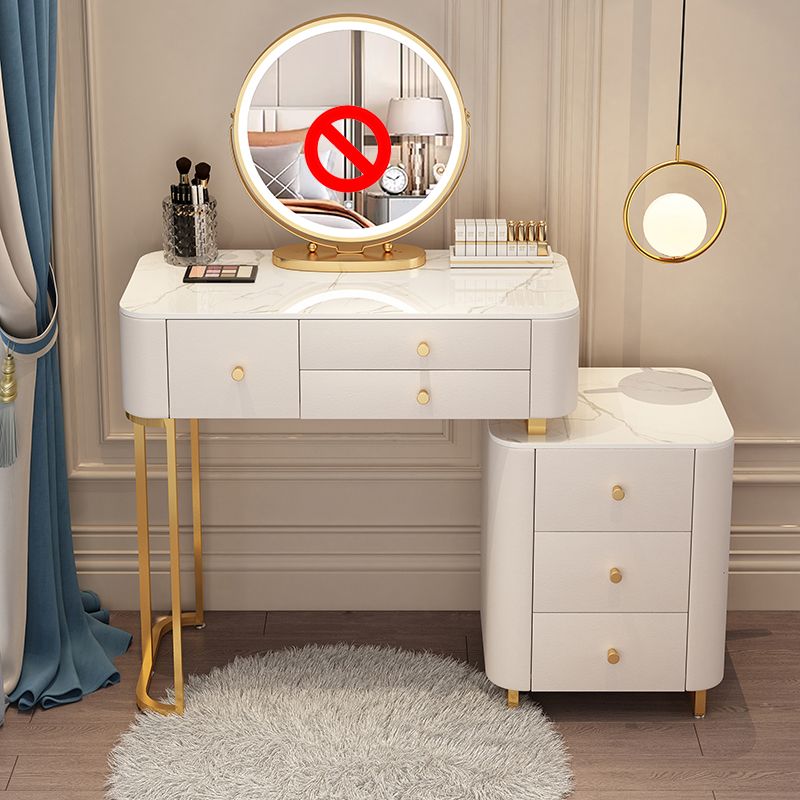 Solid Wood Makeup Vanity Desk Storage Dressing Table Stool Set with Drawer Clearhalo 'Bedroom Furniture' 'furn' 'furn_makeup_vanities' 'Furniture' 'Makeup Vanities' 'makeup_vanities' 1200x1200_bb91f61d-a352-4672-8cdf-684b412108f5