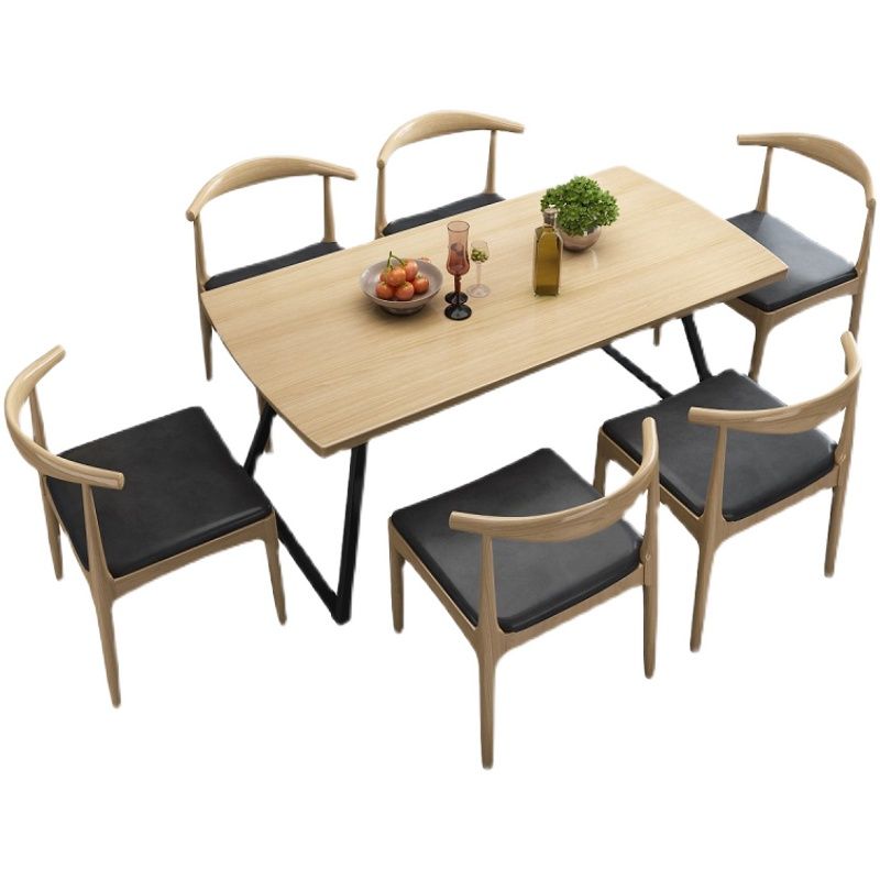 Industrial 1/2/3/5/7 Pieces Dining Set Rectangular Solid Wood Indoor Dinette Set Clearhalo 'Dining Room Sets' 'Dining Tables & Seating' 'dining_room_set' 'furn' 'furn_dining_room_set' 'Furniture' 'Kitchen & Dining Furniture' 1200x1200_bb92a245-8c67-44d5-89d0-ef0e5a59c8e6
