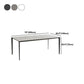Modern Stone Top Rectangle Dinette Table Metal Base Dining Table in White Clearhalo 'Dining Tables & Seating' 'Dining Tables' 'dining_table' 'furn' 'furn_dining_table' 'Furniture' 'furniture_dining_table' 'Kitchen & Dining Furniture' 'kitchen' 'kitchen_dining_table' 1200x1200_bb9321da-3c85-48c5-bfca-0ec53050aed3