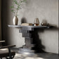 Glam Rectangle Console Table Stone Console Accent Table for Hall