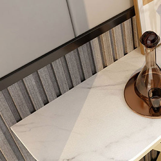 Pedestal Glam Slate Rectangle Scratch Resistant Console Table Clearhalo 'Console Tables' 'console_tables' 'Entry & Mudroom Furniture' 'furn' 'furn_console_tables' 'Furniture' 1200x1200_bb95afe4-109d-41e4-9c82-cb12191e2fe9