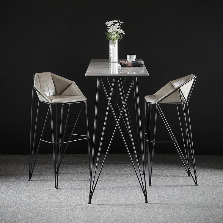 Modern Bar Table Set 1/2/3 Pieces Rectangle Stone Counter Table with High Stools Clearhalo 'Bar Furniture' 'furn' 'furn_home_bar_bar_sets' 'Furniture' 'Home Bars & Bar Sets' 'home_bar_bar_sets' 'Kitchen & Dining Furniture' 1200x1200_bb979099-5157-4cdb-b471-91bccd13d4e1