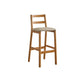 Contemporary Upholstered Armless Bar Stool with Solid Wood Base