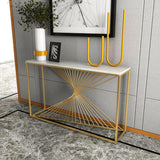 Mesa de acento glamoroso mesa de sofá de acabado antiguo con estante