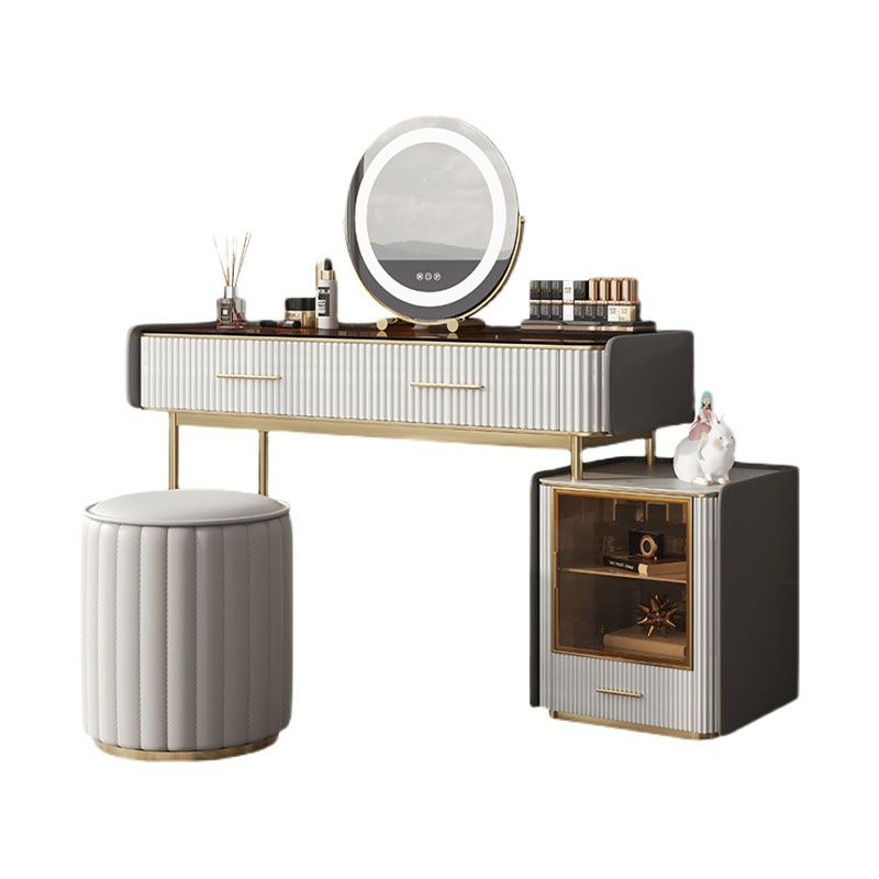 Glam Wooden Makeup Vanity Desk Glass Top Vanity Dressing Table Set Clearhalo 'Bedroom Furniture' 'furn' 'furn_makeup_vanities' 'Furniture' 'Makeup Vanities' 'makeup_vanities' 1200x1200_bb9e4df3-3afe-45b6-a471-2b5d7d7ca011