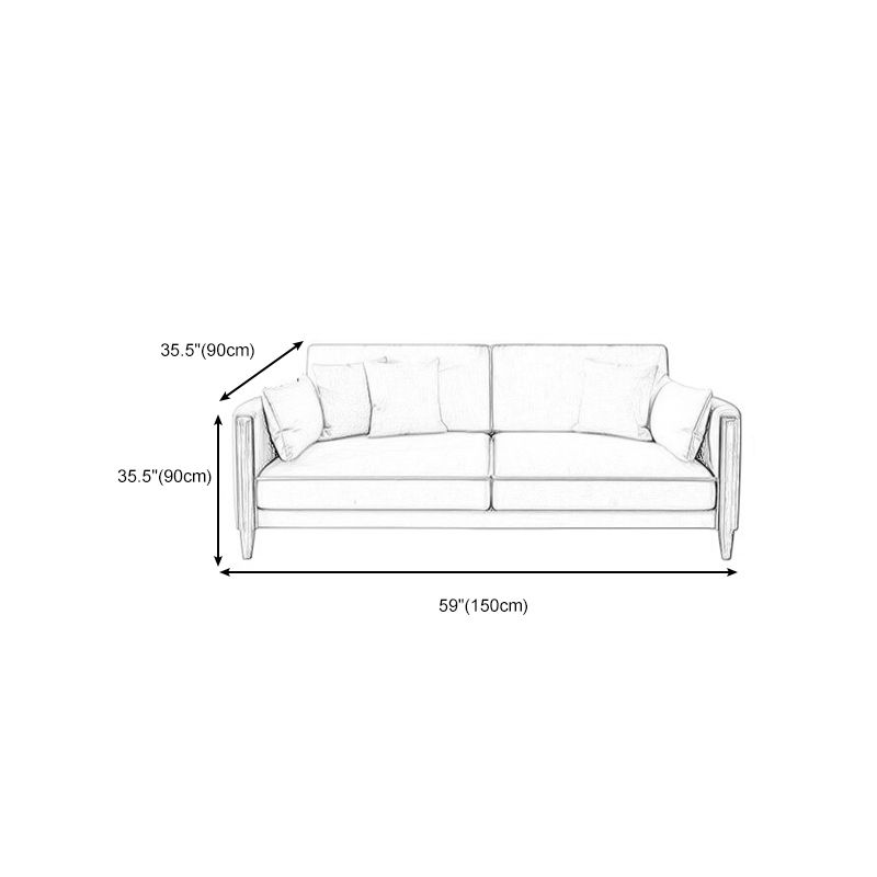 Greamy-White 35" High Contemporary Square Arm Standard Sofa with Loose Back Clearhalo 'furn' 'furn_sofas' 'Furniture' 'furniture_sofas' 'Living Room Furniture' 'Sofa' 'sofas' 1200x1200_bb9ec98a-eb00-4ab5-81f4-e6ede7e26c3c
