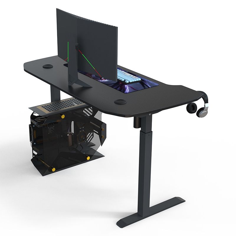 Hedendaagse t-vorm gaming bureau houten verstelbare gaming bureau