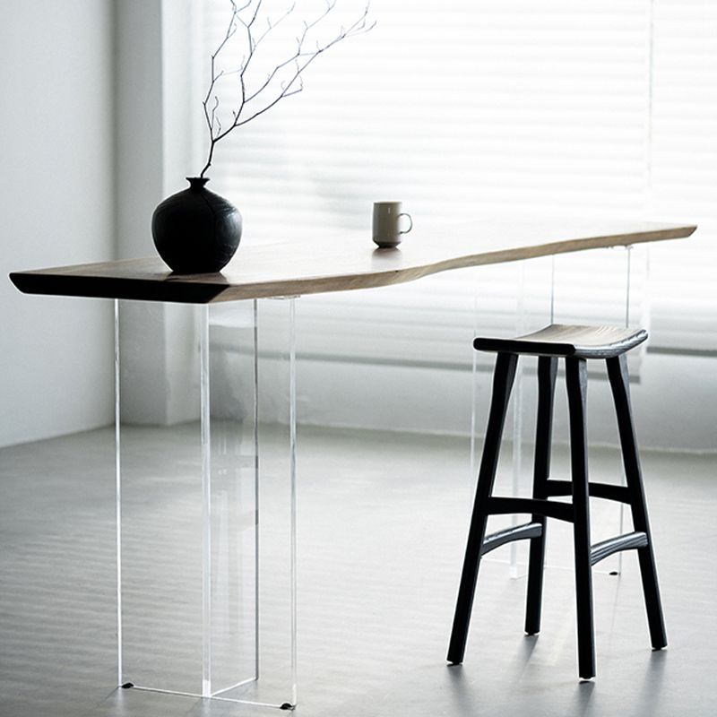 Black Armless Dining Stools Solid Wood Bar Stools with Footrest Clearhalo 'Bar Furniture' 'Bar Stools' 'bar_stools' 'furn' 'furn_bar_stools' 'Furniture' 'Kitchen & Dining Furniture' 1200x1200_bb9f54ff-a475-445f-97eb-ec6b94390c78