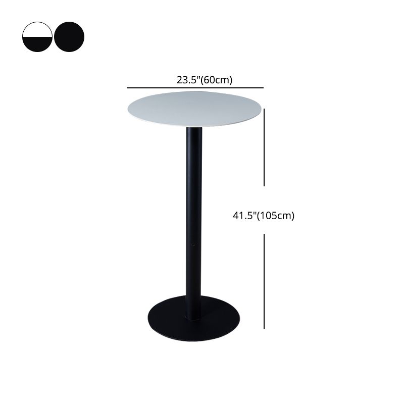 Industrial Black Iron Bar Dining Table Stone Top Engineered Wood Indoor Bistro Table Clearhalo 'Bar Furniture' 'Bar Tables' 'bar_tables' 'furn' 'furn_bar_tables' 'Furniture' 'furniture_bar_tables' 'Kitchen & Dining Furniture' 1200x1200_bb9fe8b9-9c96-4915-9f24-2d08ad7d56c1