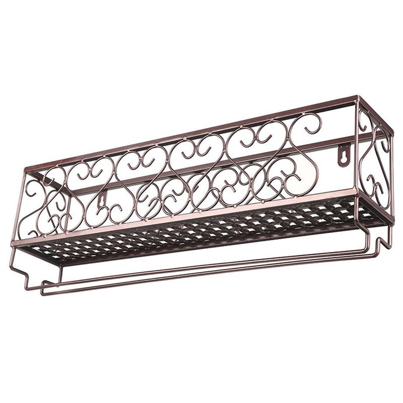 Metal Modern Wine Shelf with Bottle Stemware Holder Wall Mounted Wine Racks Clearhalo 'furn' 'furn_wine_racks' 'Furniture' 'Kitchen & Dining Furniture' 'Wine Racks' 'wine_racks' 1200x1200_bba26b4d-3853-4f79-9c91-76f51da9b191