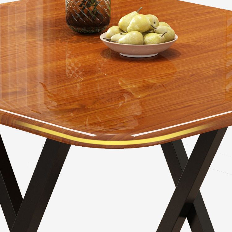 Modern Folding Wood Top Dining Table with Metal Leg for Living Room Clearhalo 'Dining Tables & Seating' 'Dining Tables' 'dining_table' 'furn' 'furn_dining_table' 'Furniture' 'Kitchen & Dining Furniture' 1200x1200_bba2898a-f36d-422f-9d01-78df130e6f9d