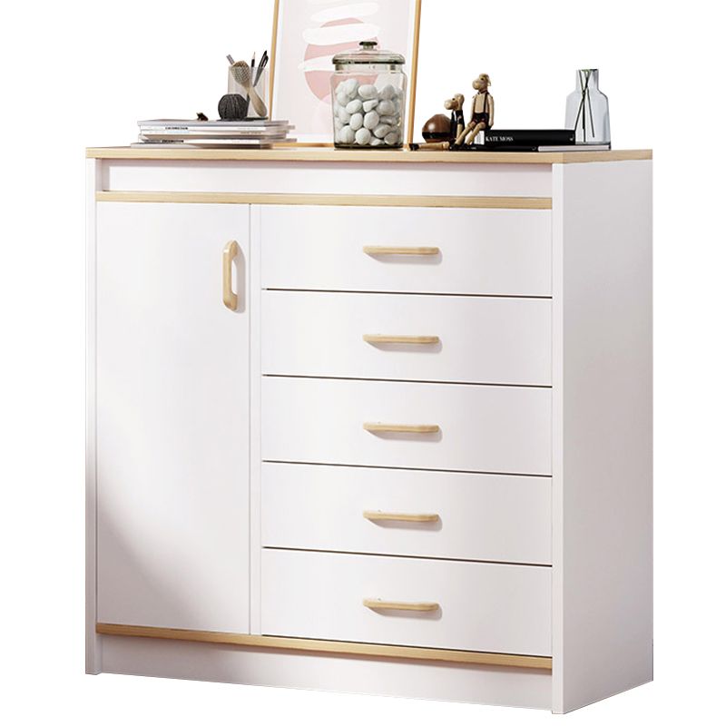 13.38" Wide Rectangle Accent Chest White Wood Accent Cabinet