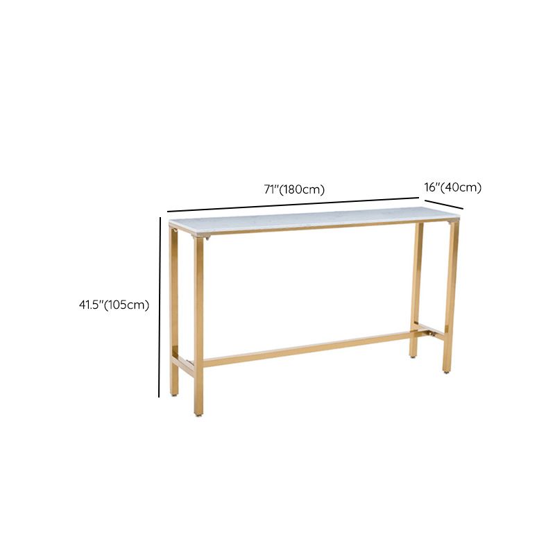 Moderner Bartisch mit weißer Kunstmarmorplatte und goldenem Sockel
