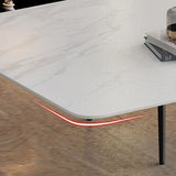 Juego de comedor rectangular moderno 1/2/5/7 Piezas mesa de comedor con tapa de piedra sinterizada